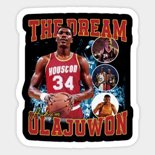 Hakeem Olajuwon The Dream Basketball Legend Signature Vintage Retro 80s 90s Bootleg Rap Style Sticker